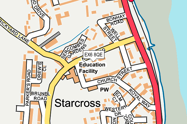 EX6 8QE map - OS OpenMap – Local (Ordnance Survey)