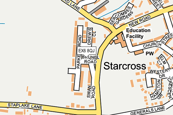 EX6 8QJ map - OS OpenMap – Local (Ordnance Survey)