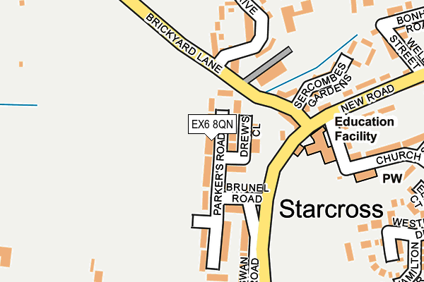 EX6 8QN map - OS OpenMap – Local (Ordnance Survey)