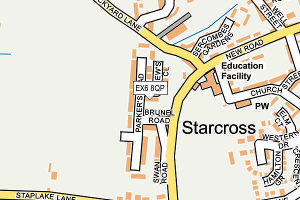 EX6 8QP map - OS OpenMap – Local (Ordnance Survey)