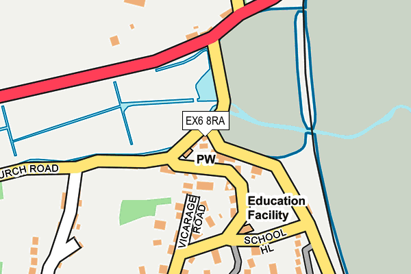 EX6 8RA map - OS OpenMap – Local (Ordnance Survey)