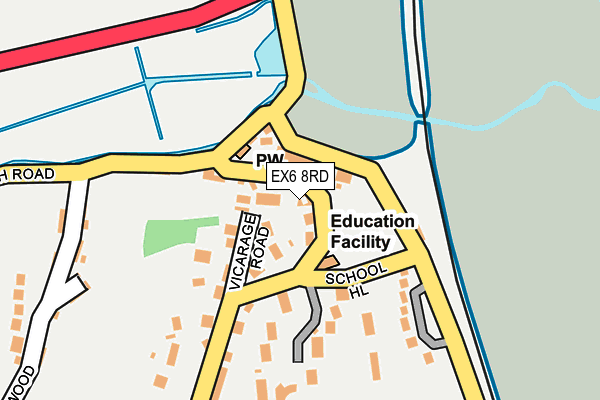 EX6 8RD map - OS OpenMap – Local (Ordnance Survey)