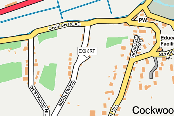 EX6 8RT map - OS OpenMap – Local (Ordnance Survey)