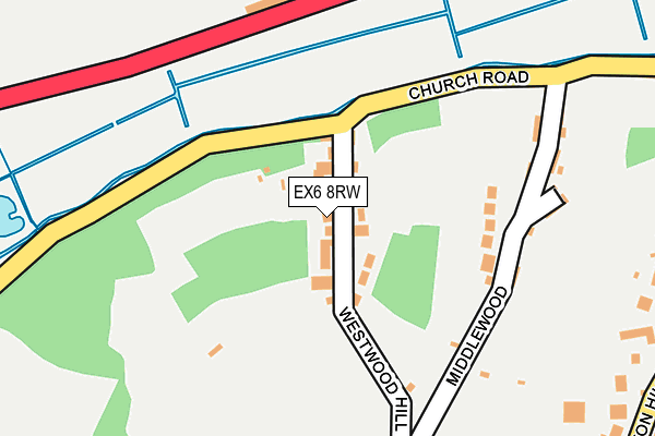 EX6 8RW map - OS OpenMap – Local (Ordnance Survey)