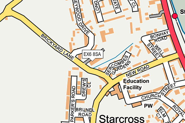 EX6 8SA map - OS OpenMap – Local (Ordnance Survey)