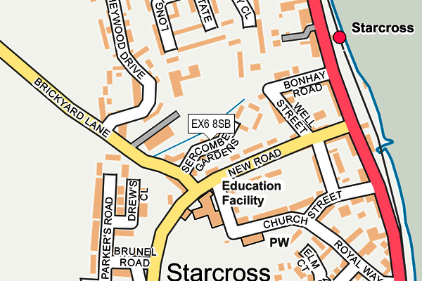 EX6 8SB map - OS OpenMap – Local (Ordnance Survey)