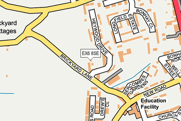 EX6 8SE map - OS OpenMap – Local (Ordnance Survey)