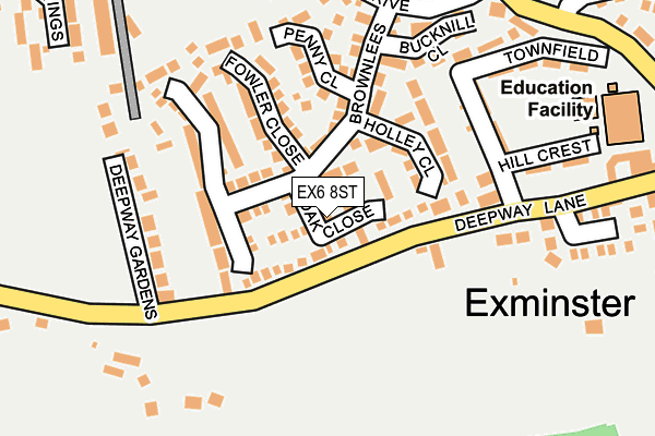 EX6 8ST map - OS OpenMap – Local (Ordnance Survey)