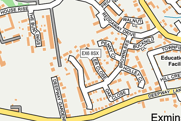 EX6 8SX map - OS OpenMap – Local (Ordnance Survey)