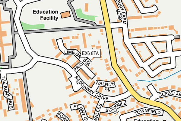 EX6 8TA map - OS OpenMap – Local (Ordnance Survey)