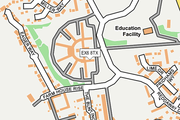 EX6 8TX map - OS OpenMap – Local (Ordnance Survey)