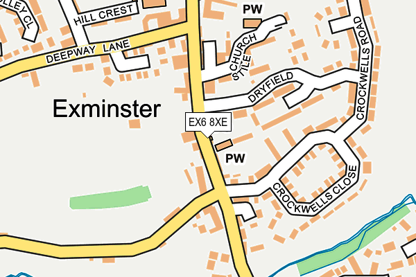 EX6 8XE map - OS OpenMap – Local (Ordnance Survey)