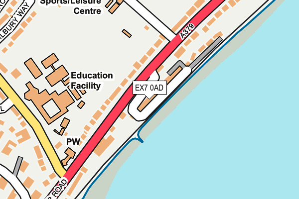 EX7 0AD map - OS OpenMap – Local (Ordnance Survey)