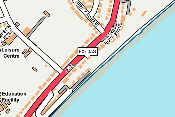 EX7 0AG map - OS OpenMap – Local (Ordnance Survey)