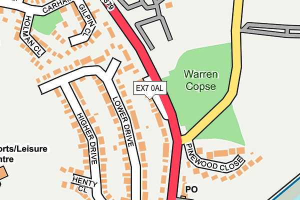 EX7 0AL map - OS OpenMap – Local (Ordnance Survey)