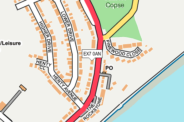 EX7 0AN map - OS OpenMap – Local (Ordnance Survey)