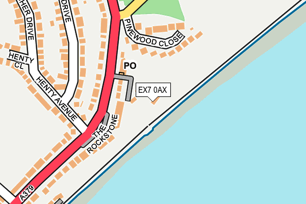EX7 0AX map - OS OpenMap – Local (Ordnance Survey)