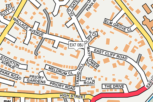 EX7 0BJ map - OS OpenMap – Local (Ordnance Survey)