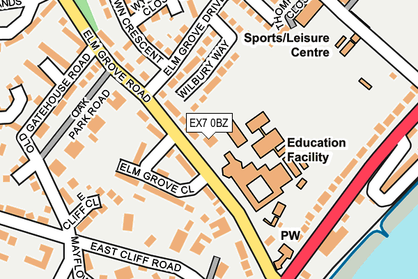 EX7 0BZ map - OS OpenMap – Local (Ordnance Survey)