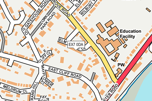 EX7 0DA map - OS OpenMap – Local (Ordnance Survey)