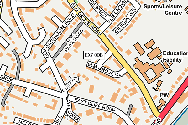 EX7 0DB map - OS OpenMap – Local (Ordnance Survey)