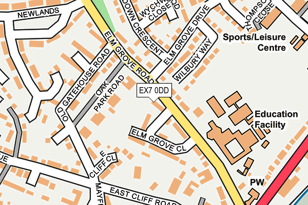 EX7 0DD map - OS OpenMap – Local (Ordnance Survey)