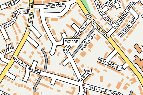 EX7 0DE map - OS OpenMap – Local (Ordnance Survey)