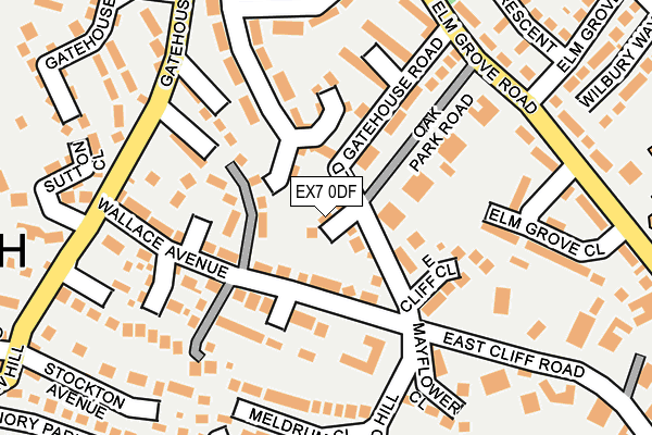 EX7 0DF map - OS OpenMap – Local (Ordnance Survey)