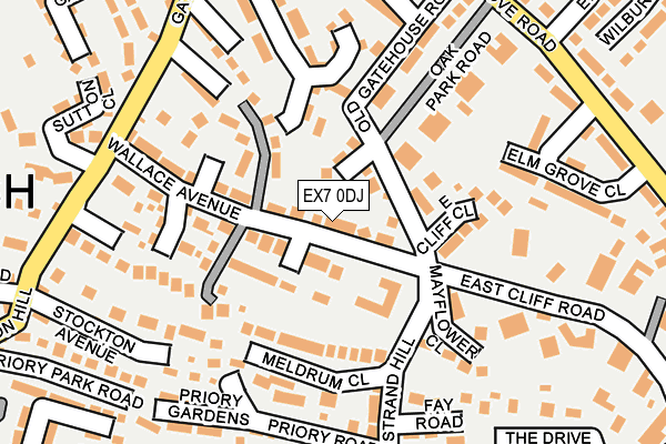 EX7 0DJ map - OS OpenMap – Local (Ordnance Survey)