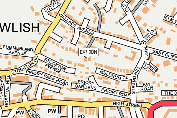 EX7 0DN map - OS OpenMap – Local (Ordnance Survey)
