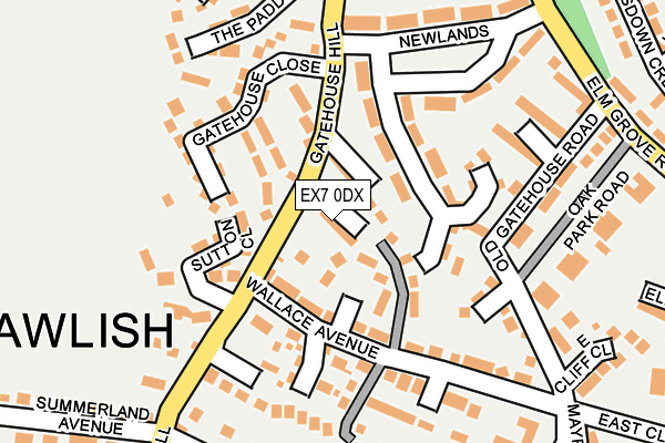 EX7 0DX map - OS OpenMap – Local (Ordnance Survey)