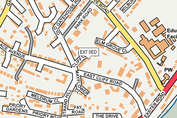 EX7 0ED map - OS OpenMap – Local (Ordnance Survey)