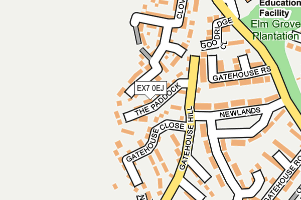 EX7 0EJ map - OS OpenMap – Local (Ordnance Survey)