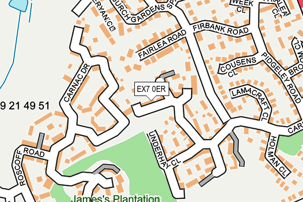 EX7 0ER map - OS OpenMap – Local (Ordnance Survey)