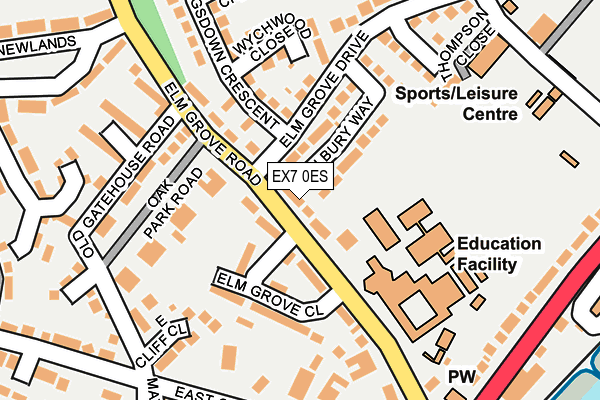 EX7 0ES map - OS OpenMap – Local (Ordnance Survey)