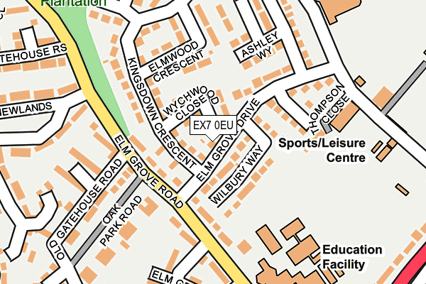 EX7 0EU map - OS OpenMap – Local (Ordnance Survey)