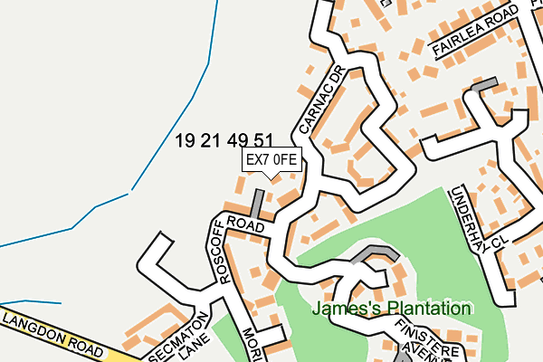 EX7 0FE map - OS OpenMap – Local (Ordnance Survey)