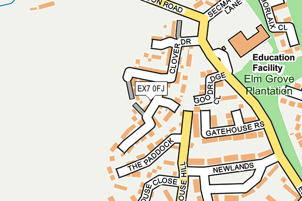 EX7 0FJ map - OS OpenMap – Local (Ordnance Survey)