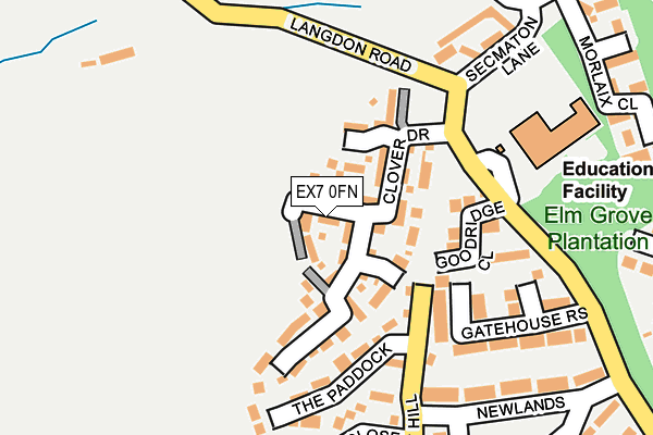 EX7 0FN map - OS OpenMap – Local (Ordnance Survey)