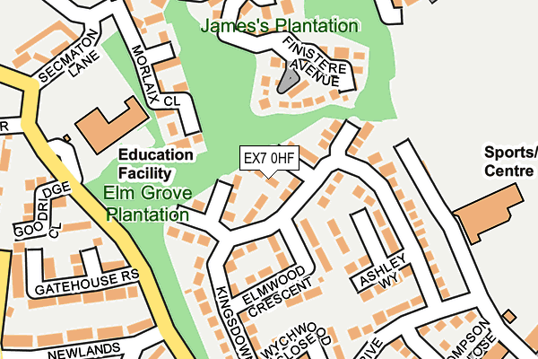 EX7 0HF map - OS OpenMap – Local (Ordnance Survey)