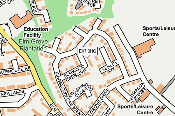 EX7 0HG map - OS OpenMap – Local (Ordnance Survey)