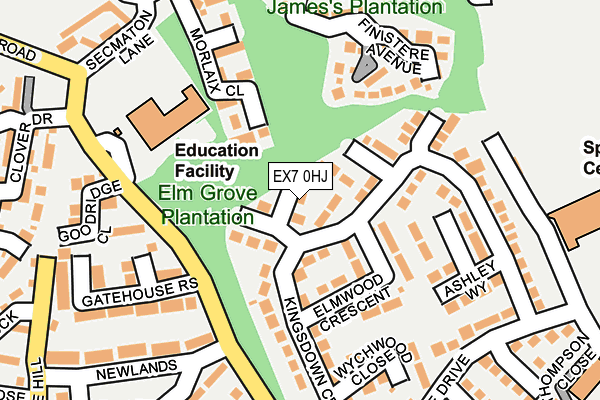 EX7 0HJ map - OS OpenMap – Local (Ordnance Survey)