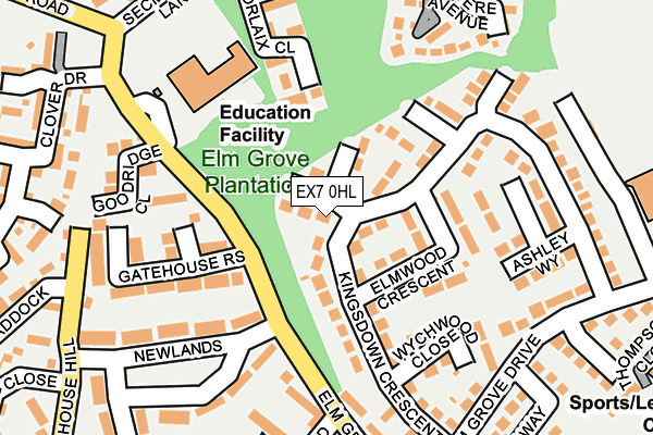 EX7 0HL map - OS OpenMap – Local (Ordnance Survey)