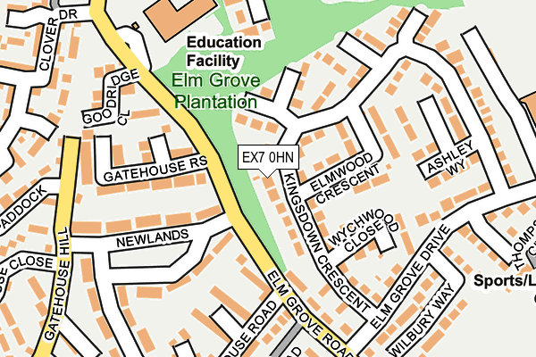 EX7 0HN map - OS OpenMap – Local (Ordnance Survey)