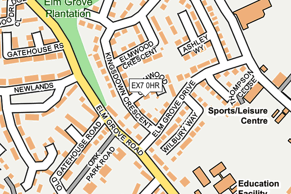 EX7 0HR map - OS OpenMap – Local (Ordnance Survey)