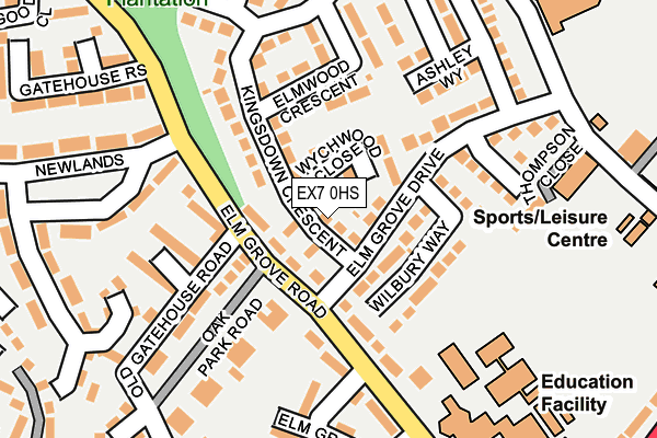 EX7 0HS map - OS OpenMap – Local (Ordnance Survey)
