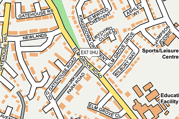 EX7 0HU map - OS OpenMap – Local (Ordnance Survey)