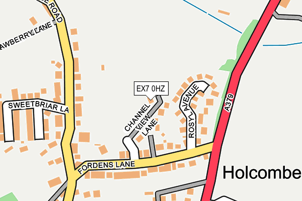 EX7 0HZ map - OS OpenMap – Local (Ordnance Survey)