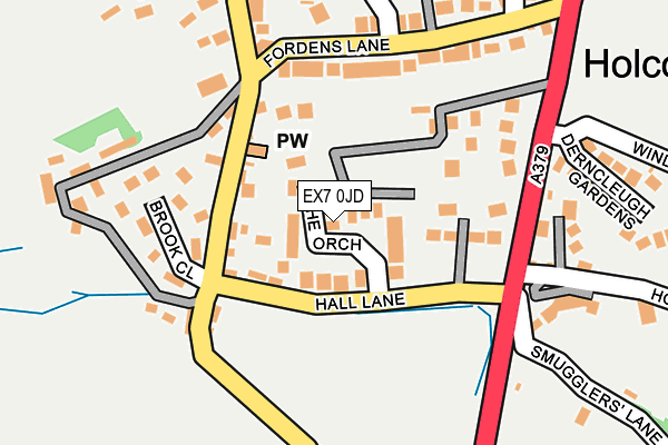 EX7 0JD map - OS OpenMap – Local (Ordnance Survey)