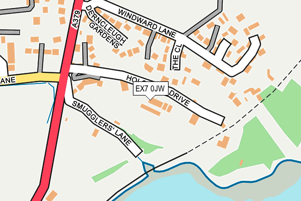 EX7 0JW map - OS OpenMap – Local (Ordnance Survey)